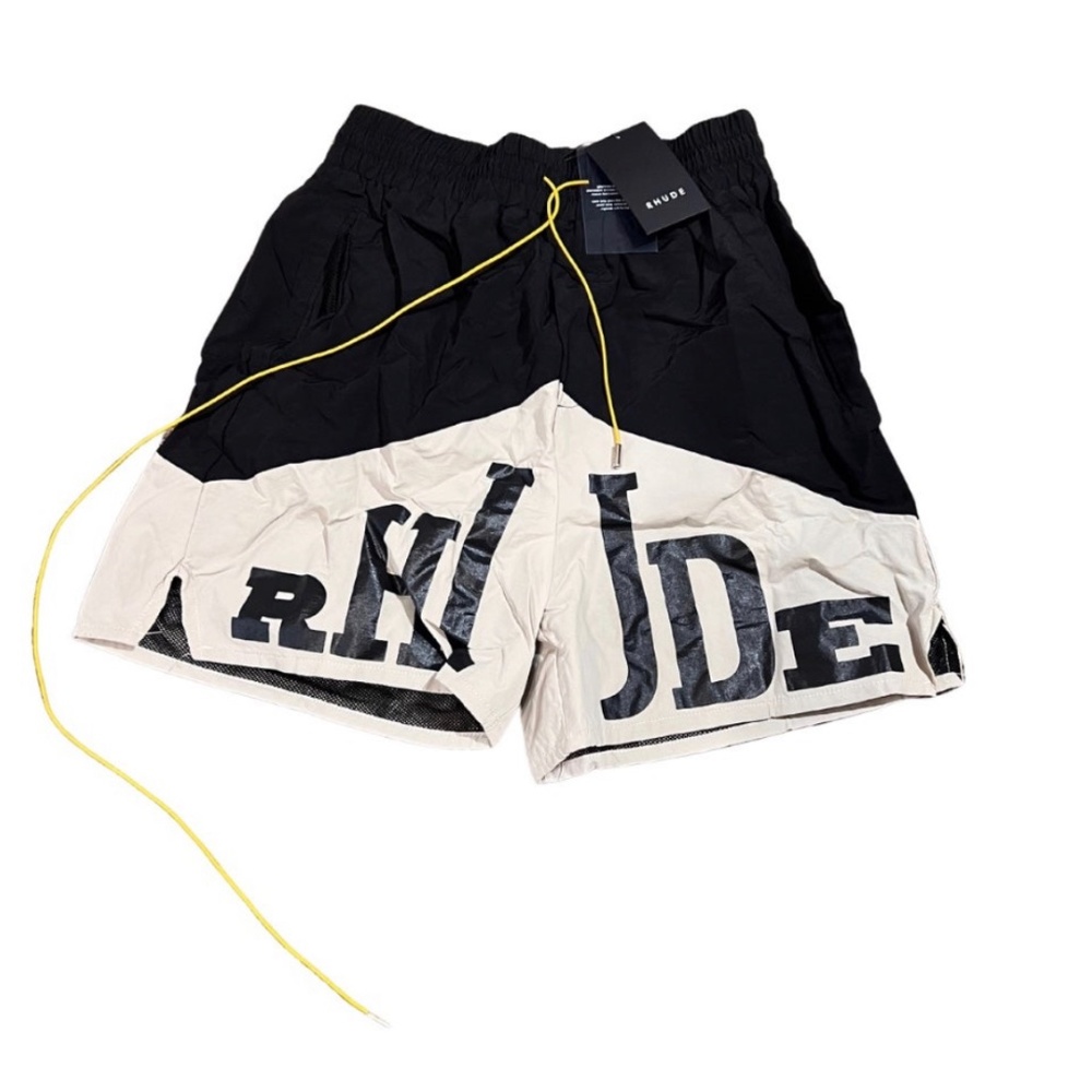 RHUDE Black & Tan Cupro Yatching Shorts Men’s Size M